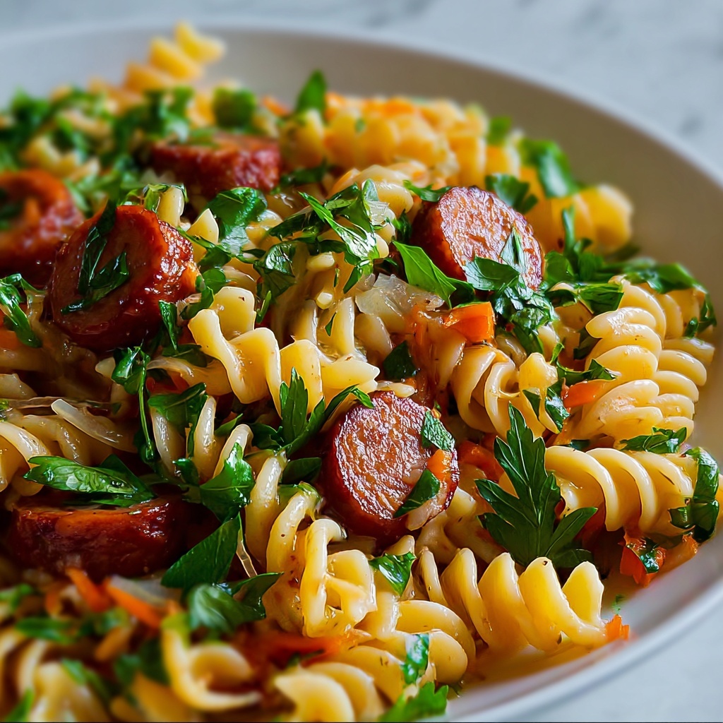 One Pot Kielbasa Pasta Recipe - Recipe Image