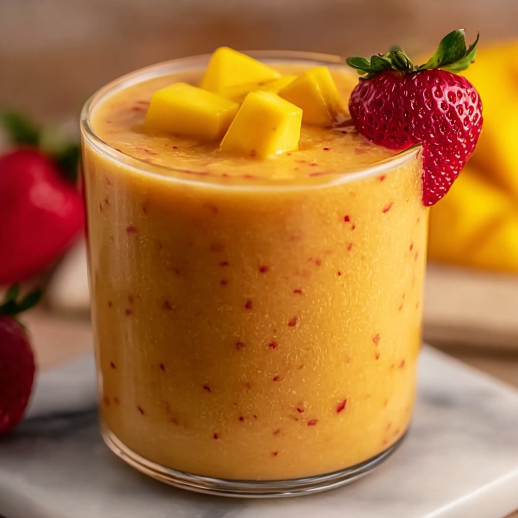 Tropical Strawberry Mango Smoothie Recipe - Recipe Image
