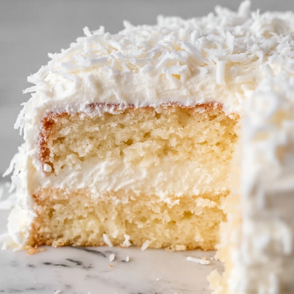 Heavenly White Chocolate Coconut Cake Recipe - Recipe Image