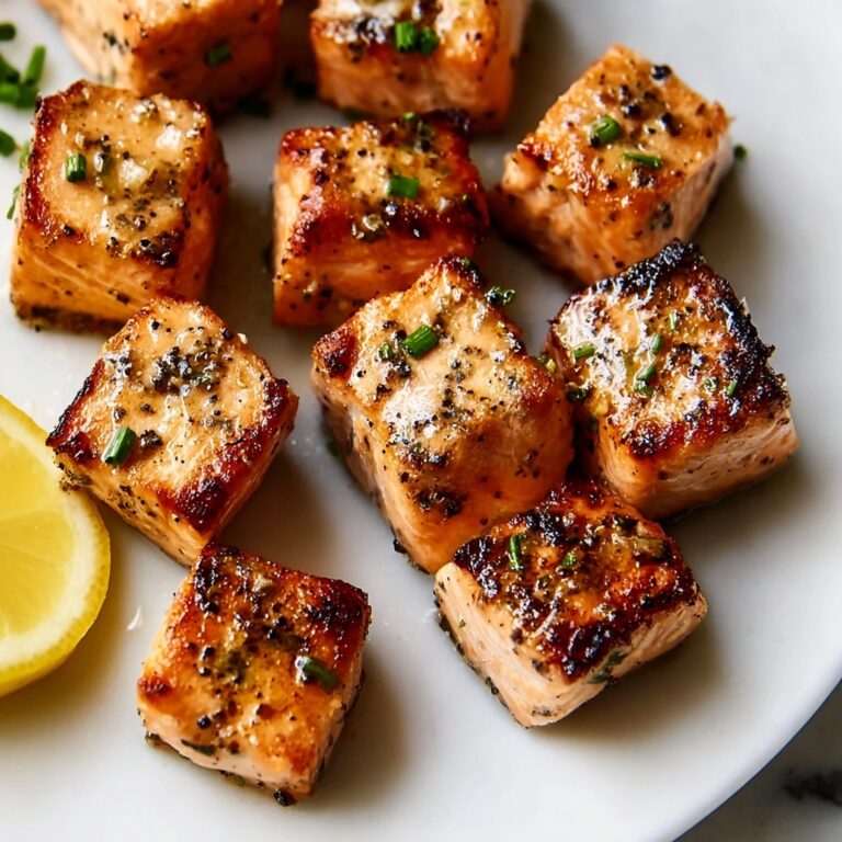 Lemon Garlic Air Fryer Salmon Bites Recipe