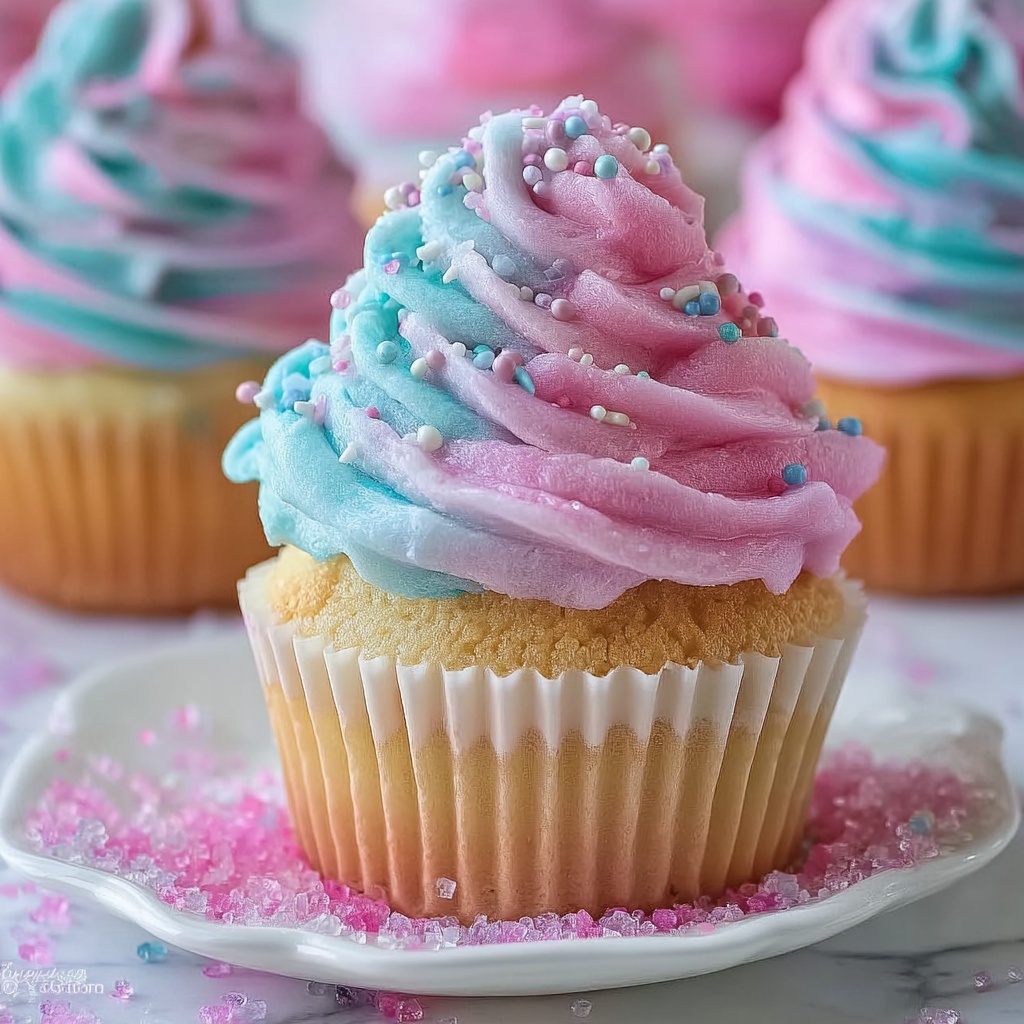 The Best Cotton Candy Cupcakes Recipe - Recipe Image