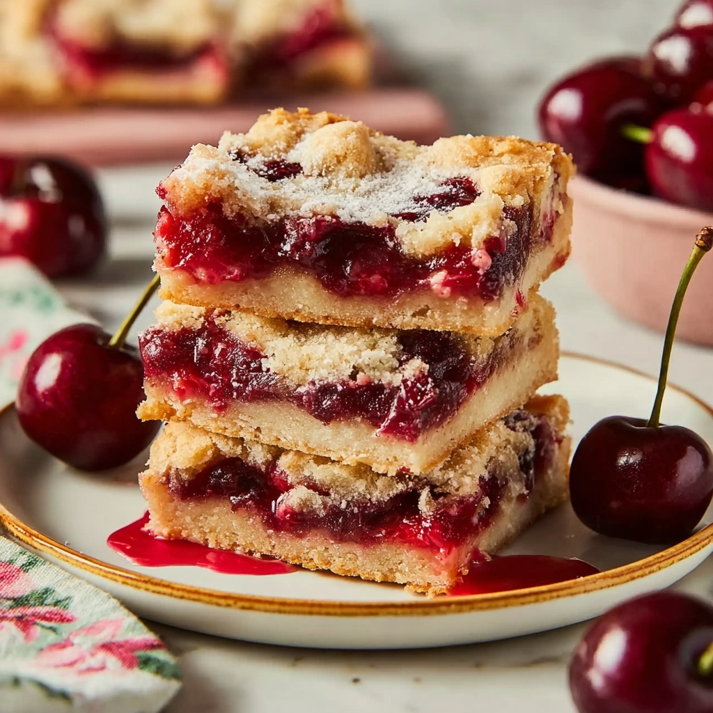 Easy Cherry Pie Bars Recipe - Recipe Image