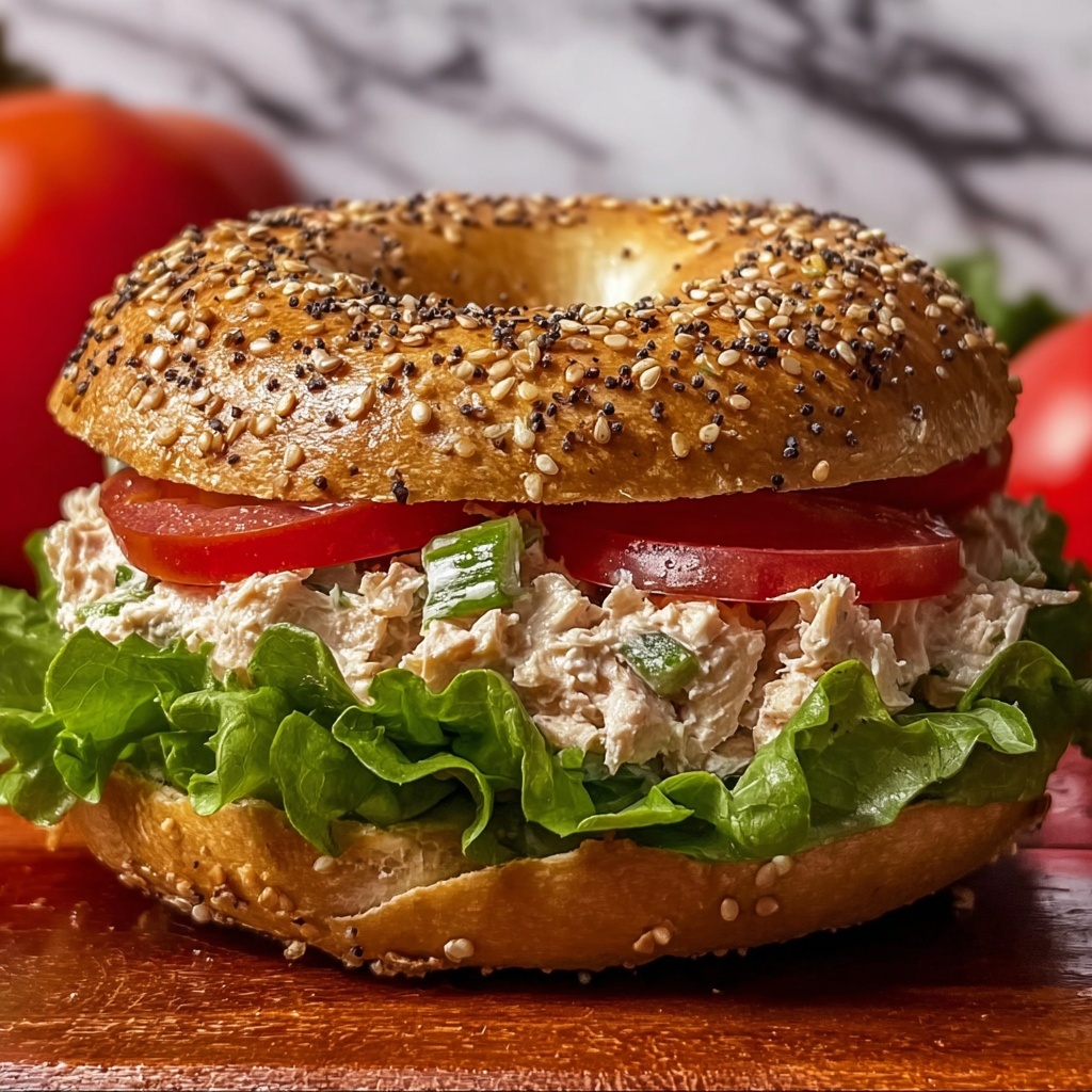 Tuna Salad Bagel Sandwich Recipe - Recipe Image