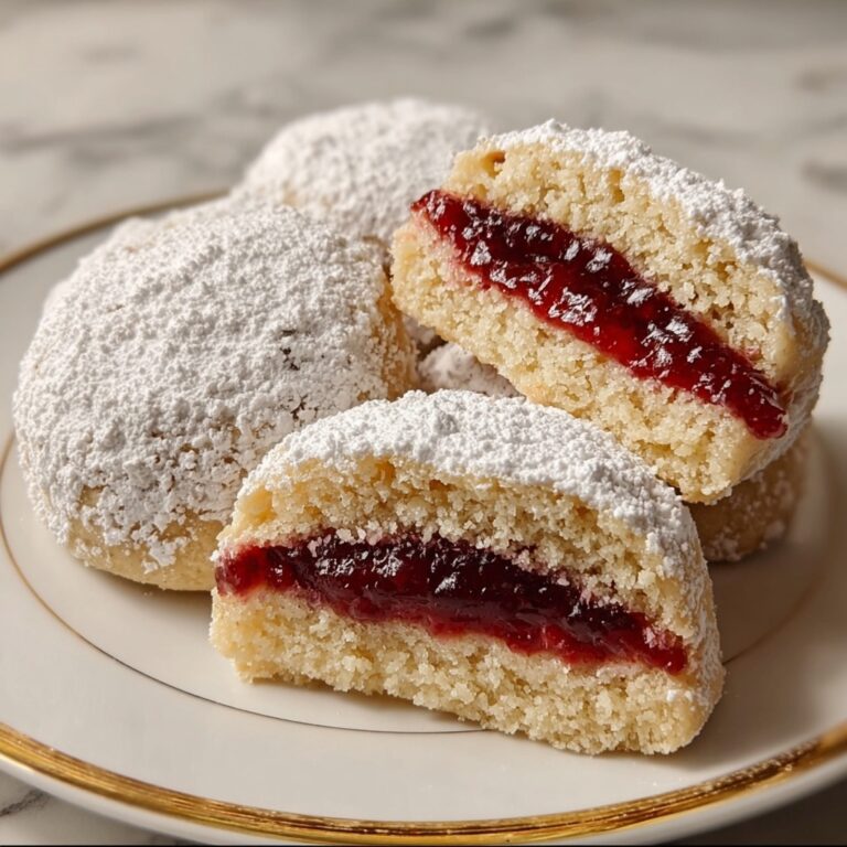 Raspberry-Filled Almond Snow Cookies Recipe