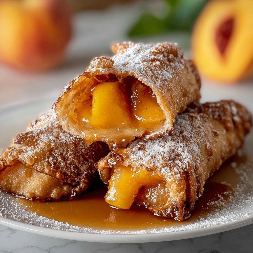 Peach Cobbler Egg Rolls Recipe - Recipe Image