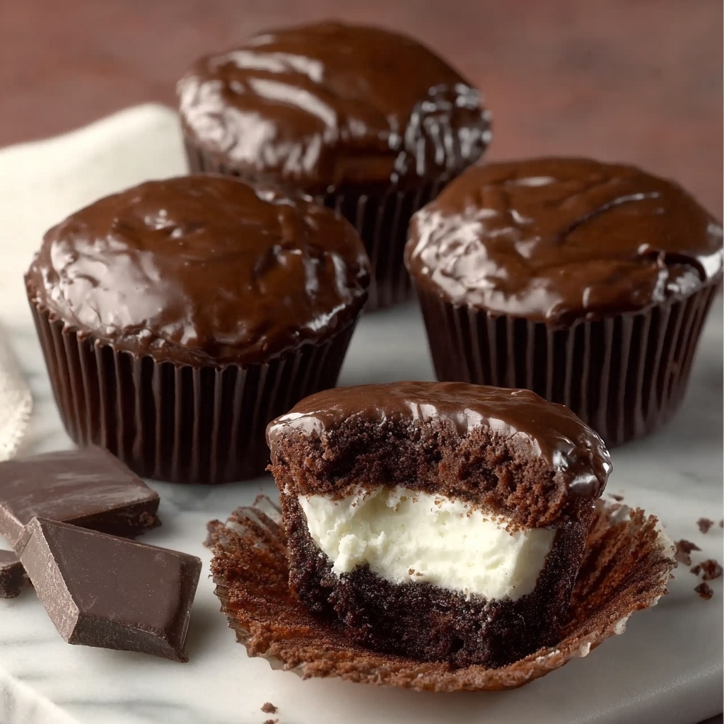 Cheesecake Stuffed Chocolate Cupcakes Recipe - Recipe Image