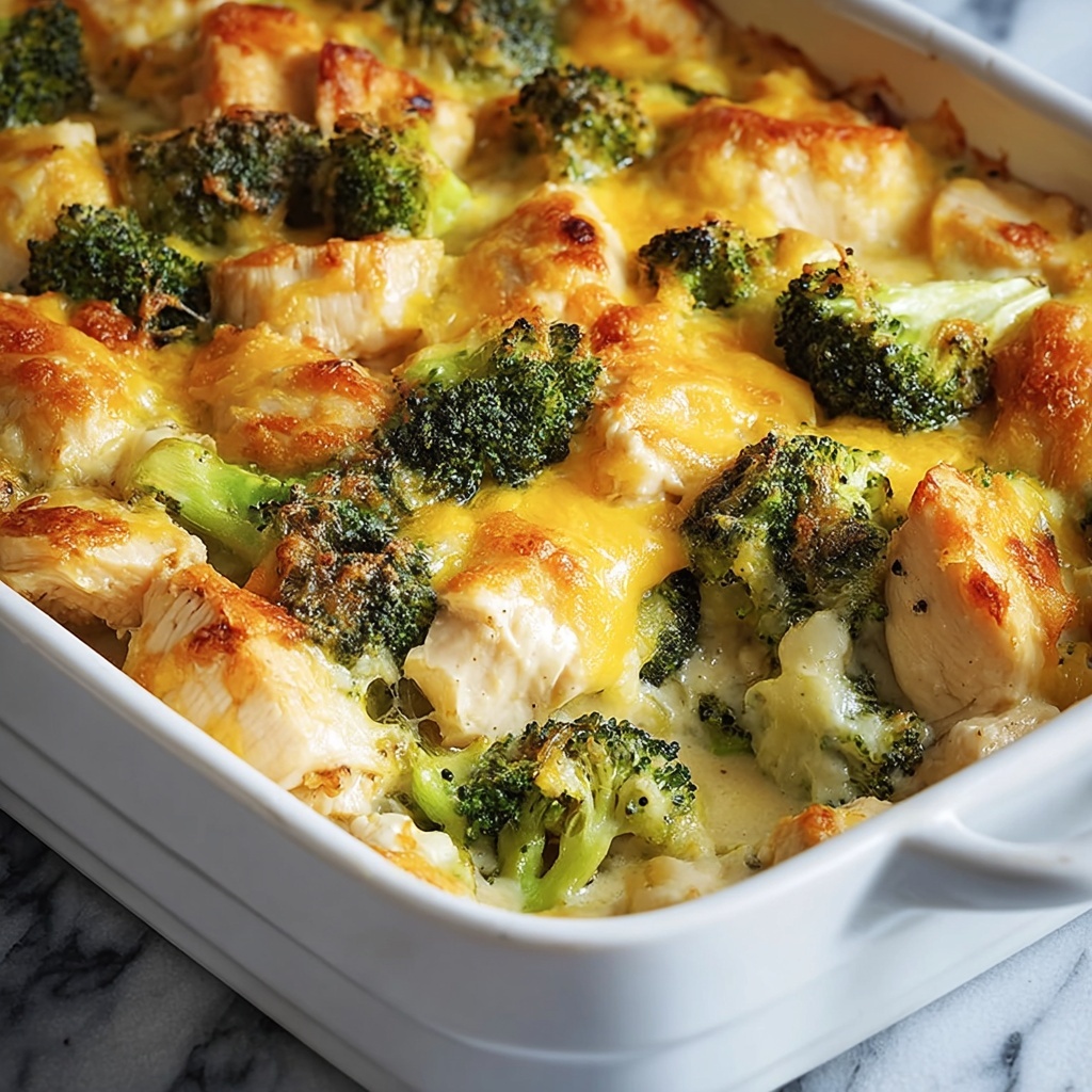 Creamy Chicken Broccoli Bake with Cheddar and Parmesan Recipe - Recipe Image