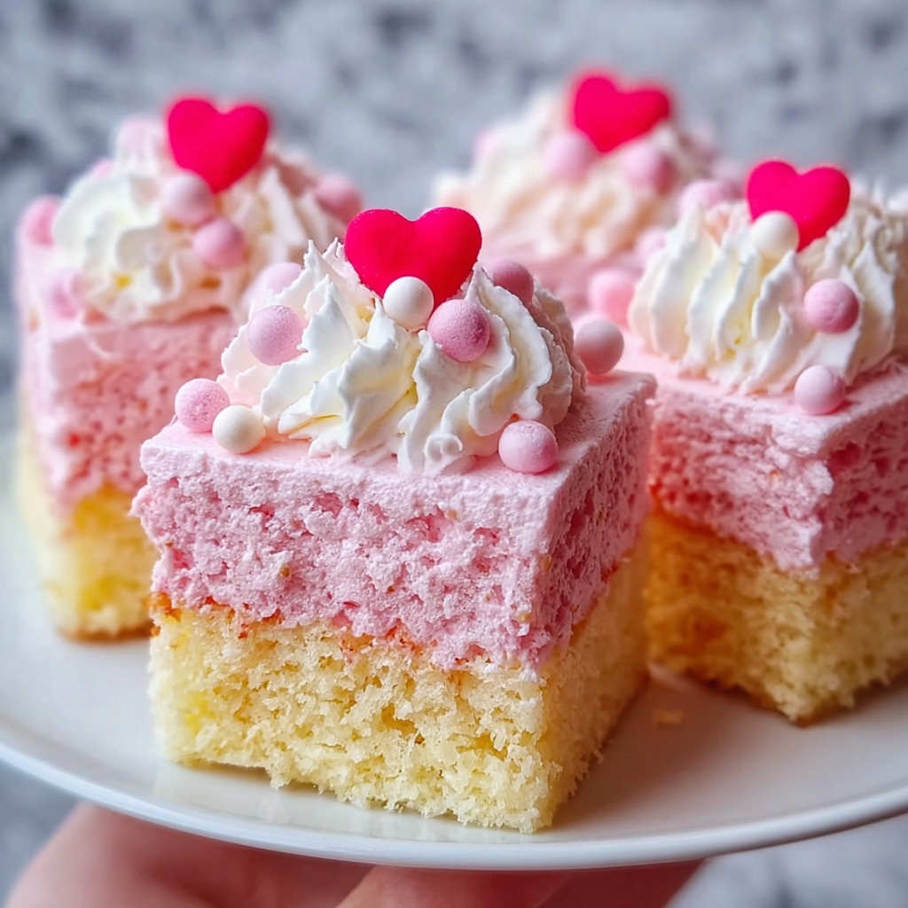Pink Vanilla Cake Squares Recipe - Recipe Image
