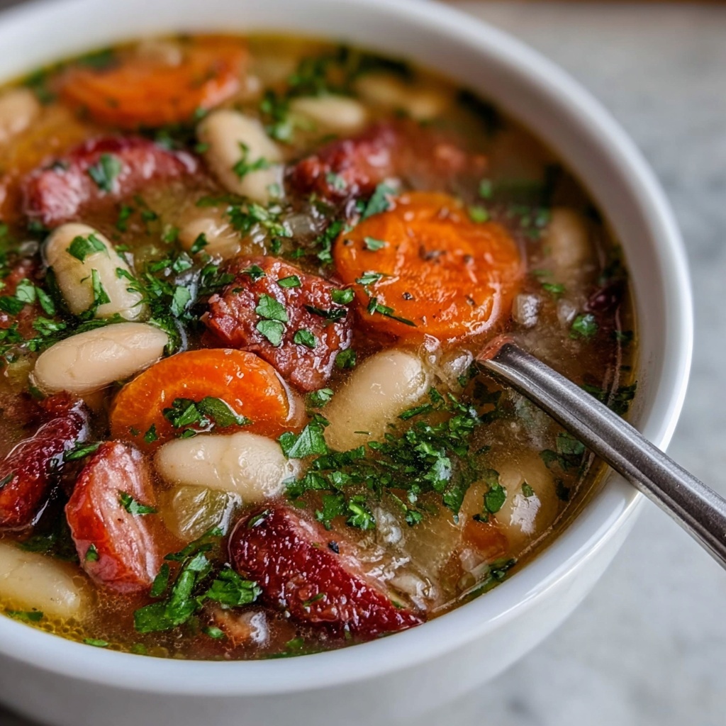 Ham and Cannellini Bean Stew with Vegetables and Herbs Recipe - Recipe Image