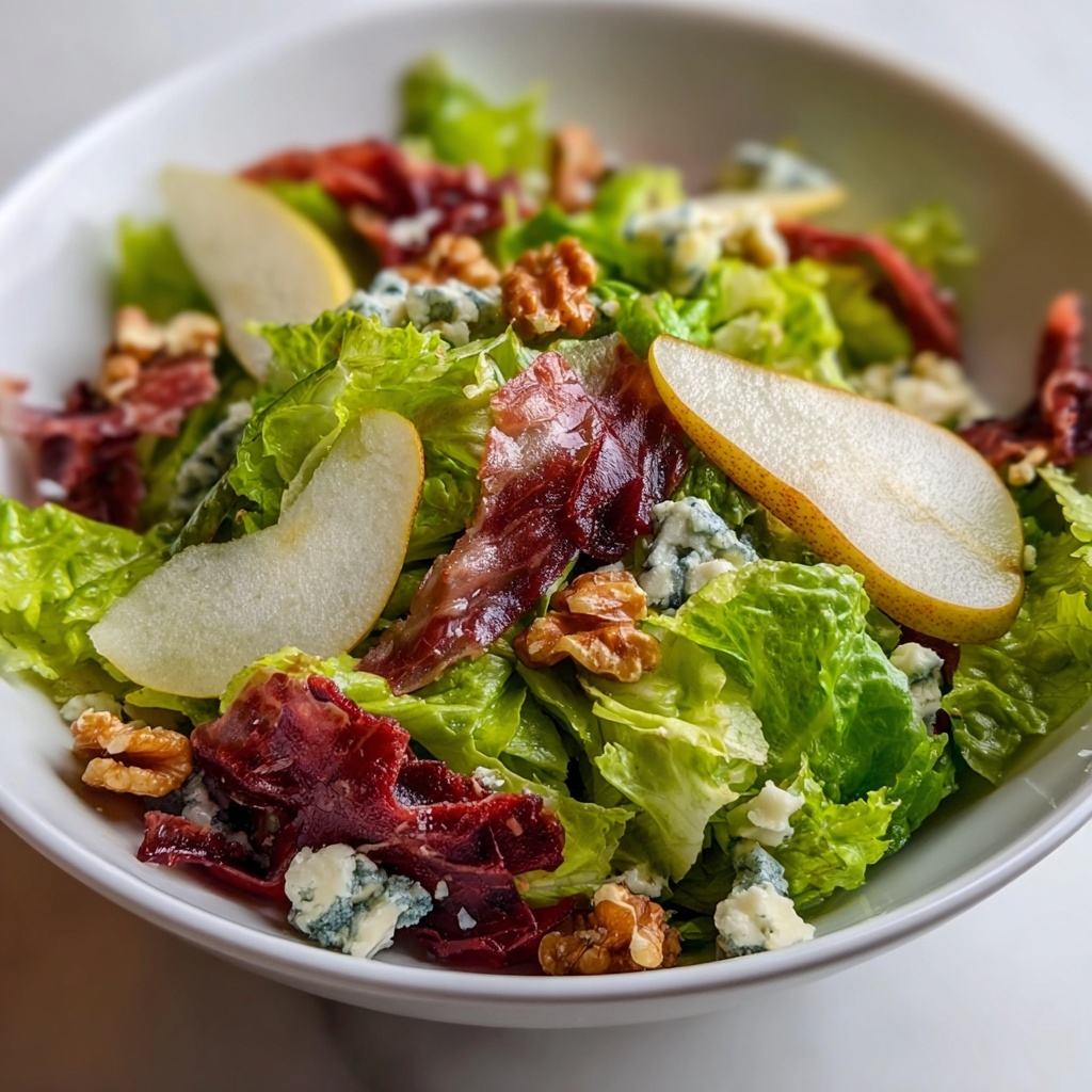 Frisée Pear Blue Cheese Prosciutto Salad Recipe - Recipe Image