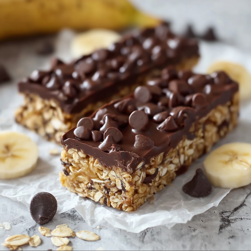 Dark Chocolate Greek Yogurt Banana Snack Bars Recipe - Recipe Image