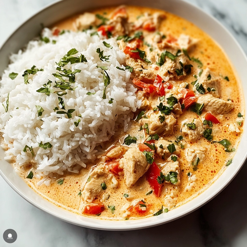 Creamy Smothered Chicken and Rice Recipe - Recipe Image