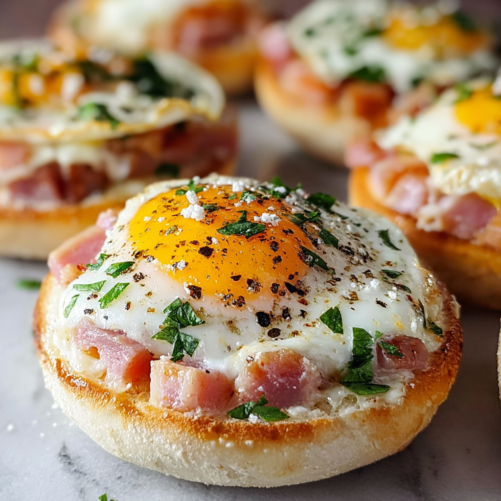 English Muffin Breakfast Pizzas Recipe - Recipe Image