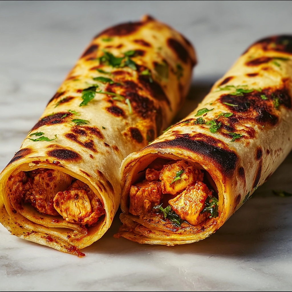 Chicken Tikka Paratha Rolls Recipe - Recipe Image