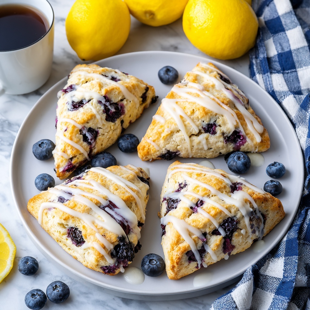 Blueberry Scones with Lemon Glaze Recipe - Recipe Image