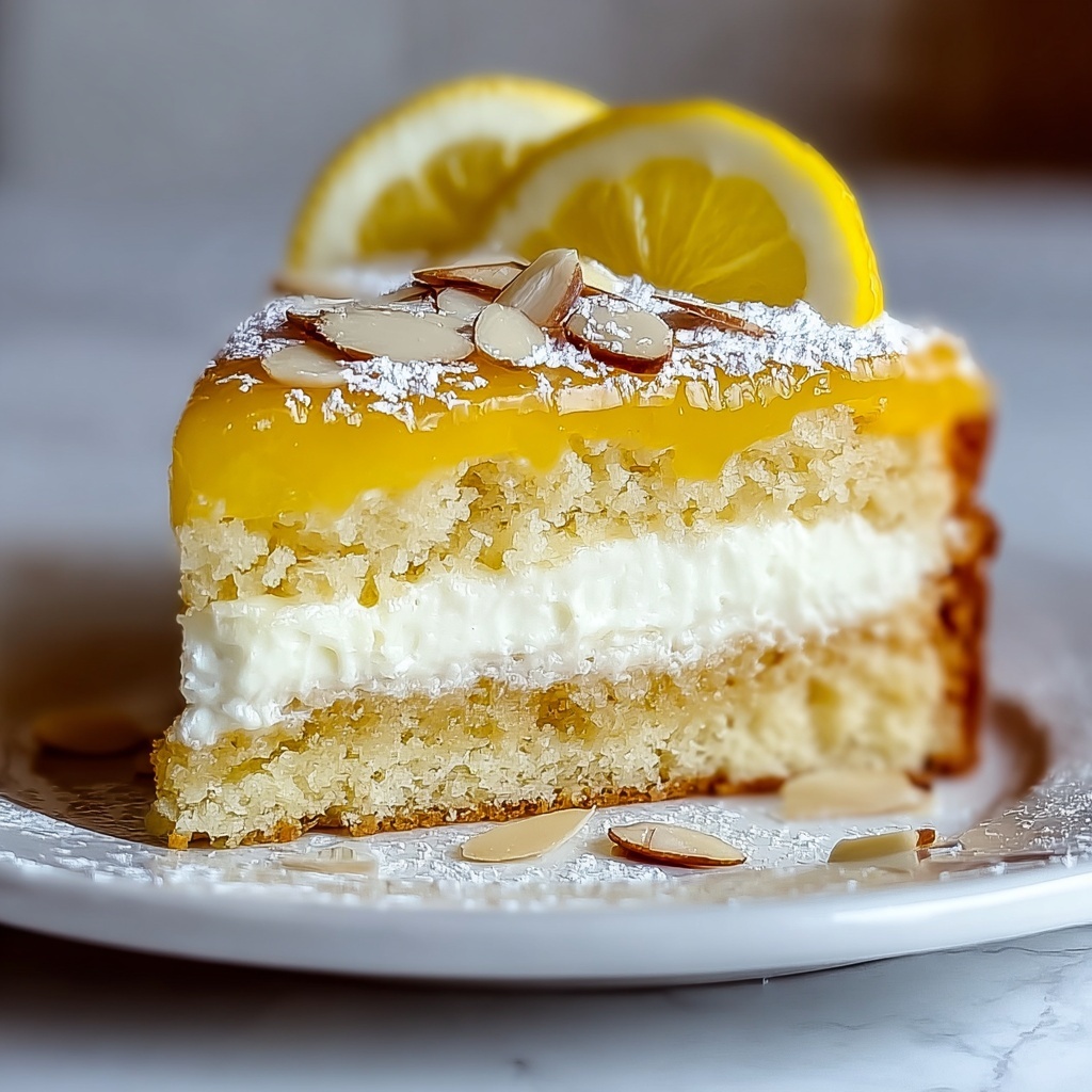 Flourless Ricotta Lemon Almond Cake Slice – Gluten-Free Dessert Recipe - Recipe Image