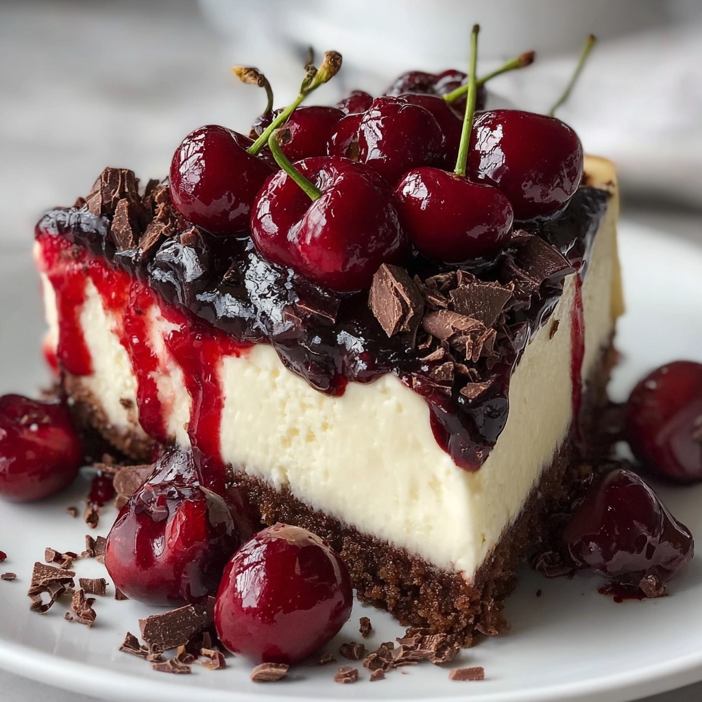 No-Bake Black Forest Berry Cheesecake Recipe - Recipe Image