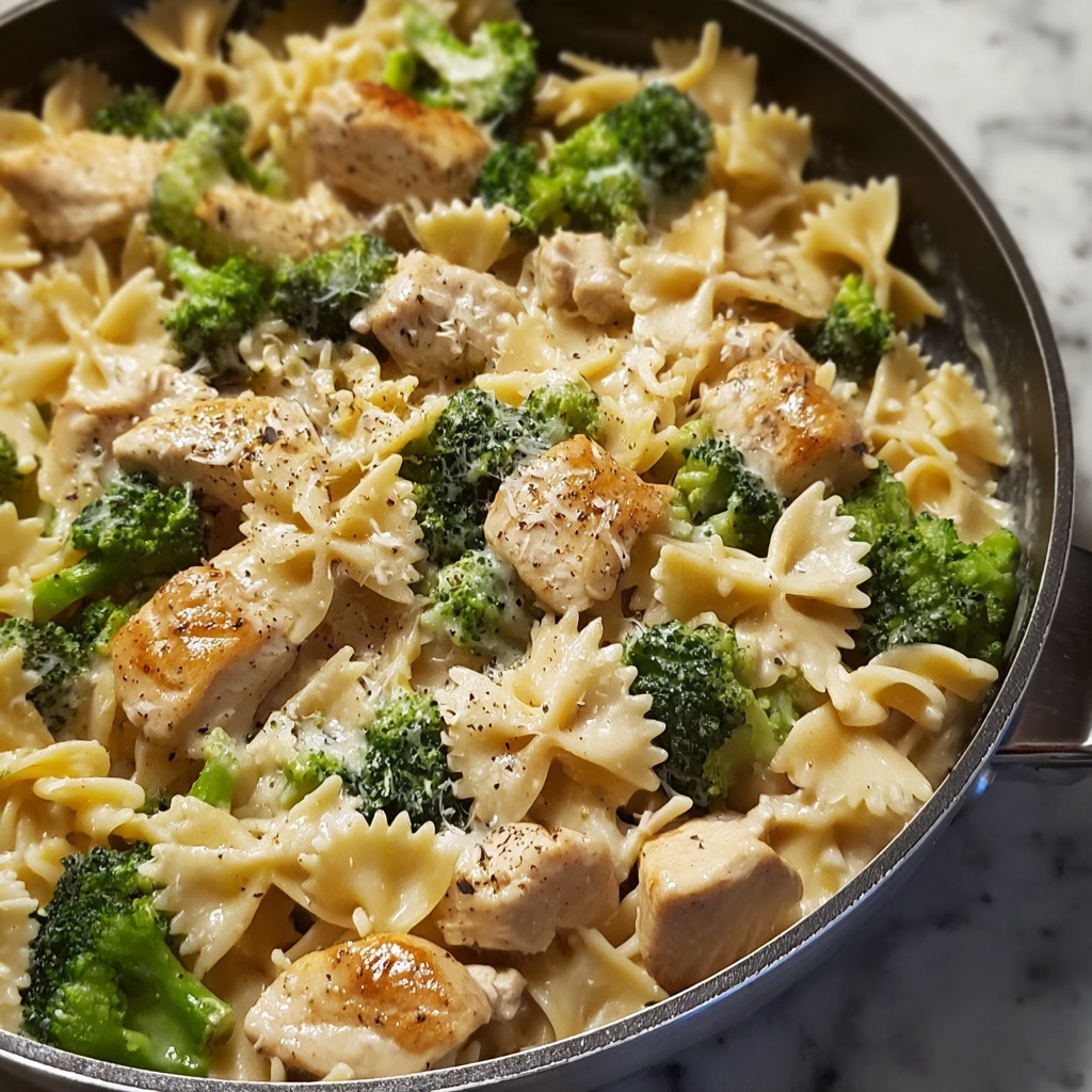 Cheesy Garlic Chicken and Broccoli Pasta Recipe - Recipe Image