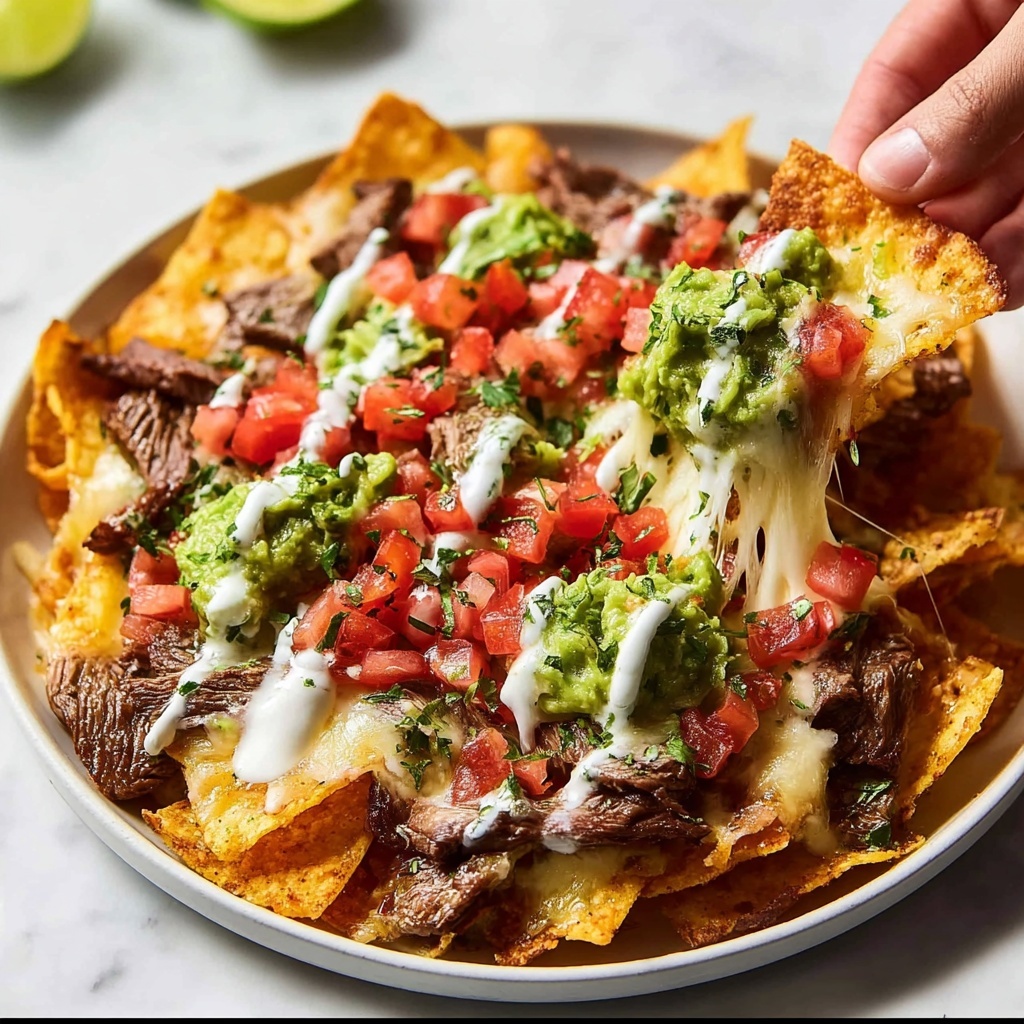 Skillet Steak Fajita Nachos Recipe - Recipe Image