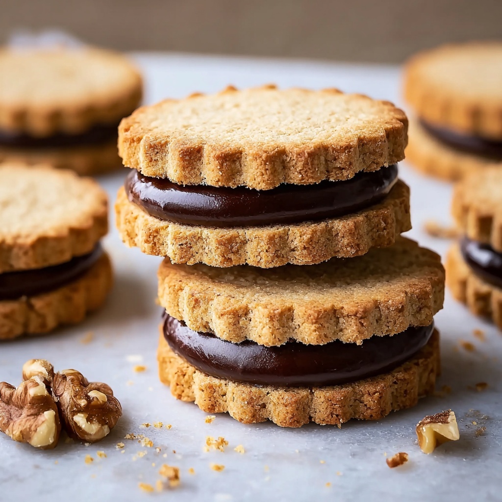 Hazelnut Shortbread Sandwich Cookies with Milk Chocolate Ganache Recipe - Recipe Image