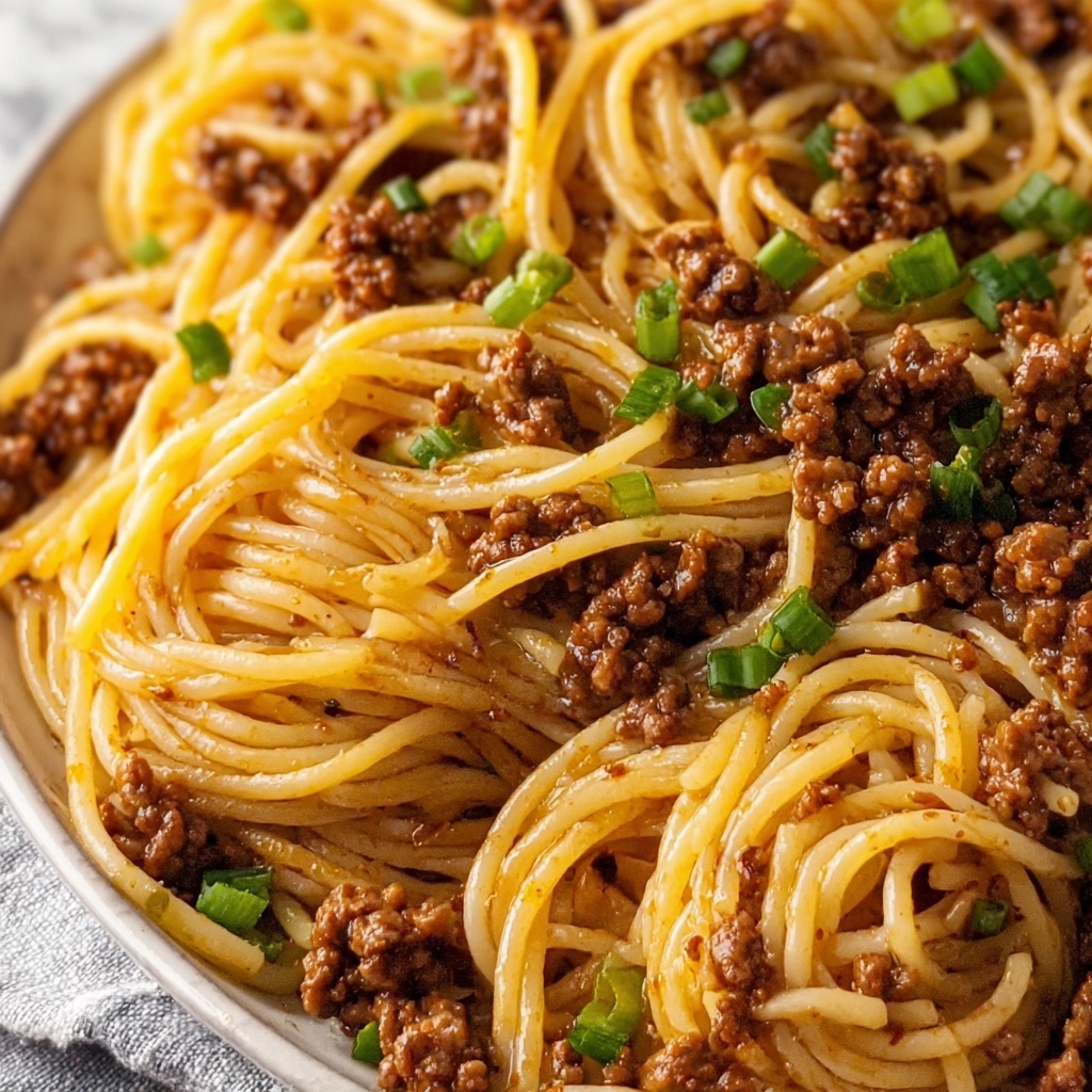 Asian-Style Ground Beef Spaghetti Recipe - Recipe Image