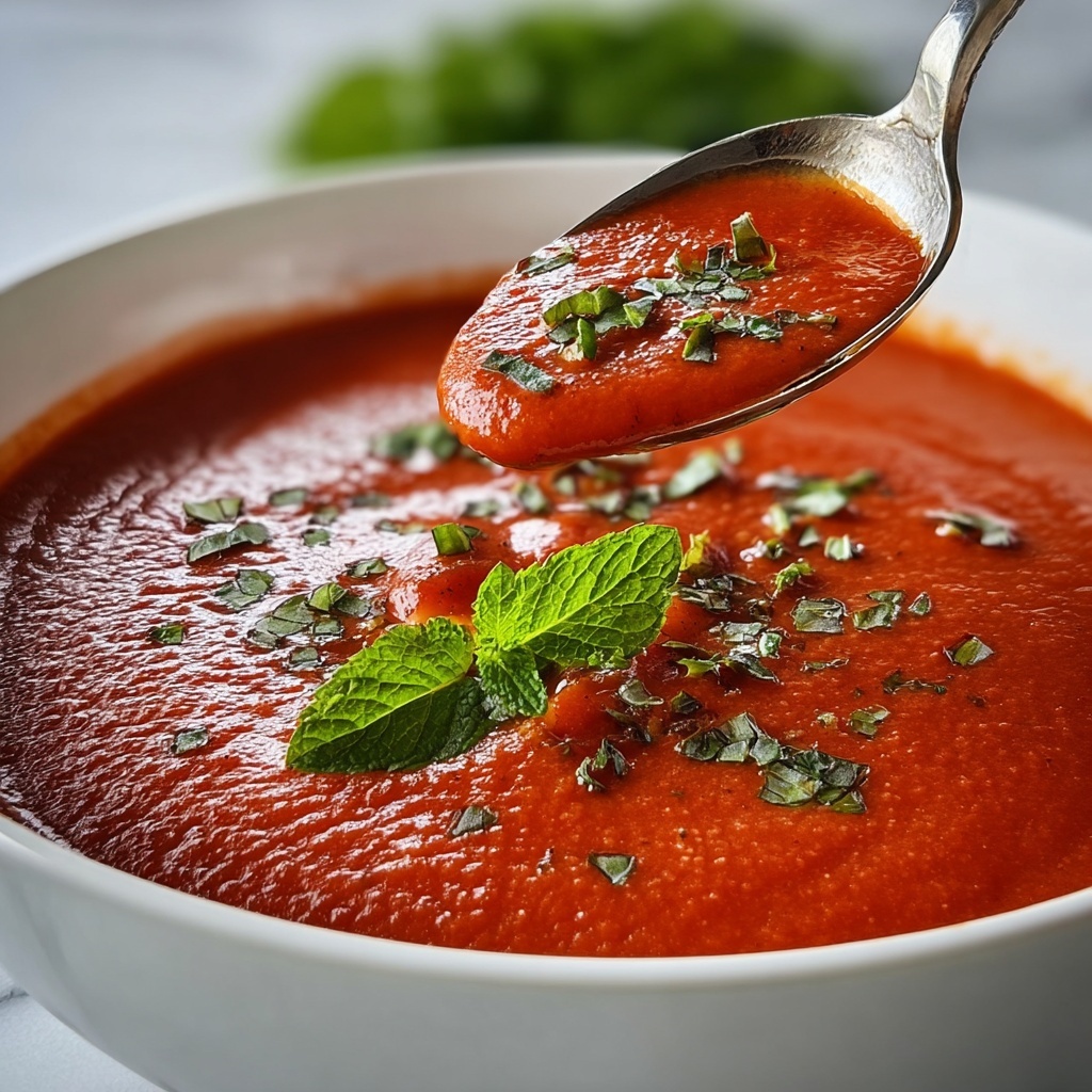 Roasted Red Pepper White Bean Soup Recipe - Recipe Image
