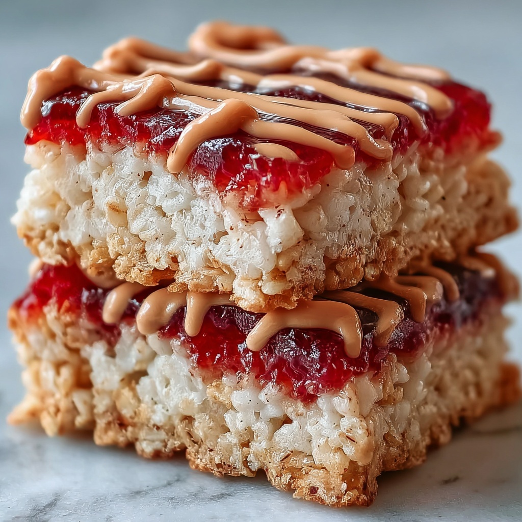 High-Protein PB&J Rice Krispie Bars Recipe - Recipe Image