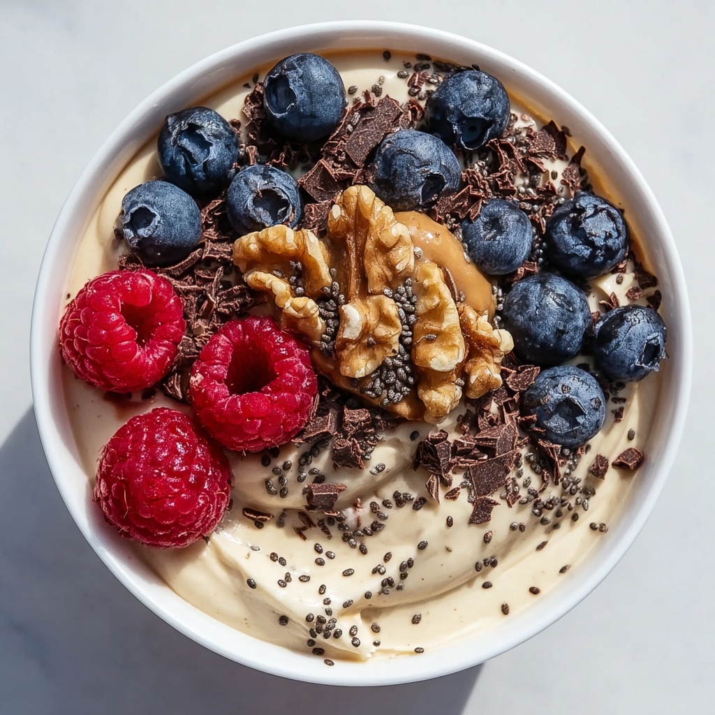 Protein Ice Cream Bowl with Berries, Nuts, and Chocolate Chips Recipe - Recipe Image