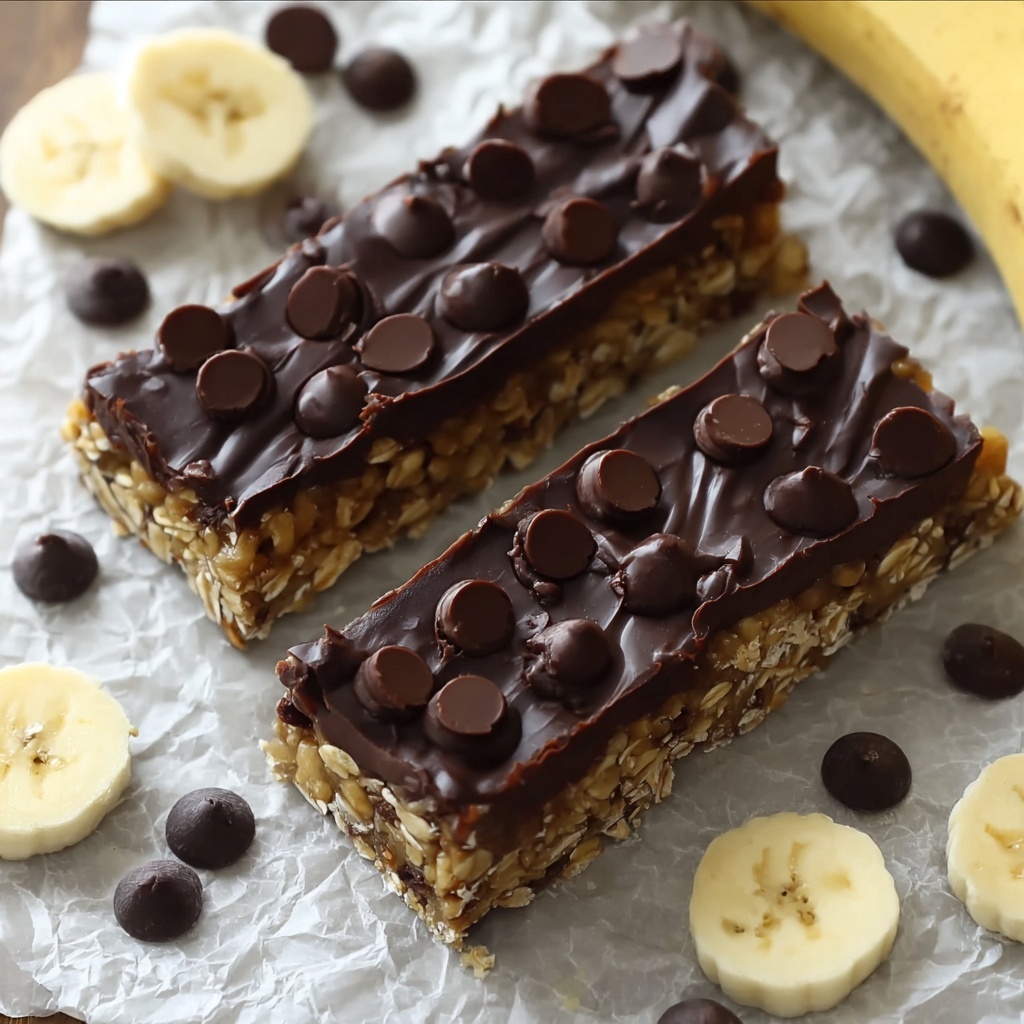 Dark Chocolate Greek Yogurt Banana Snack Bars Recipe - Recipe Image