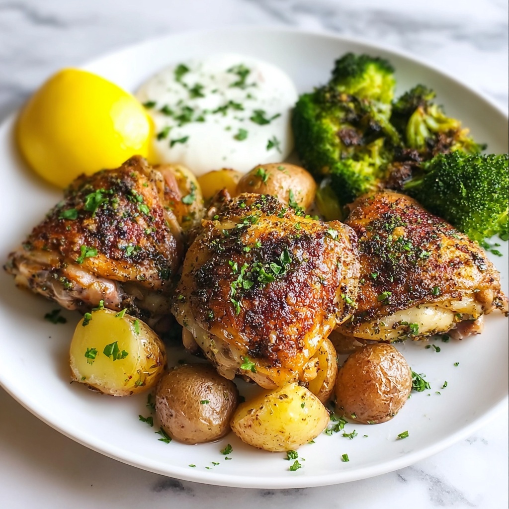 Lemon Garlic Chicken with Parmesan Herb Sauce Recipe - Recipe Image