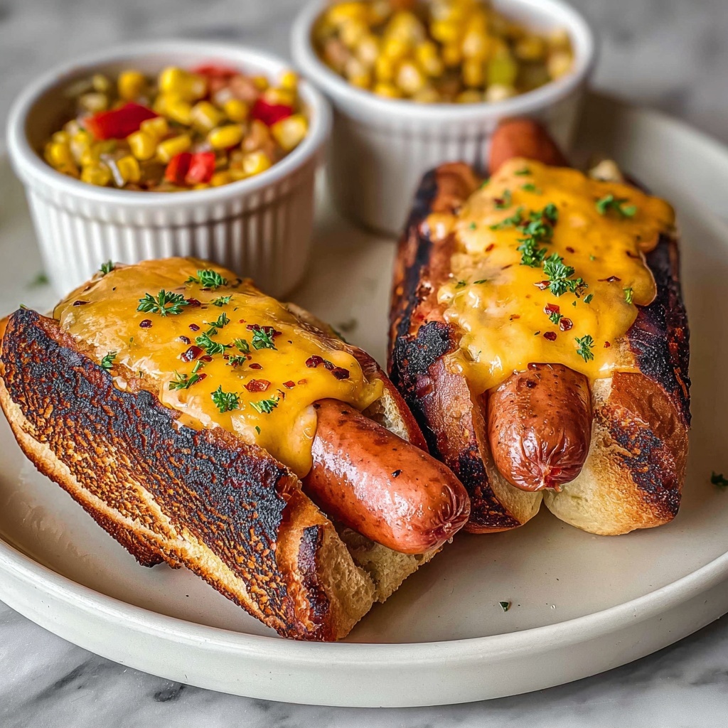 Air Fryer Grilled Cheese Hot Dogs Recipe - Recipe Image