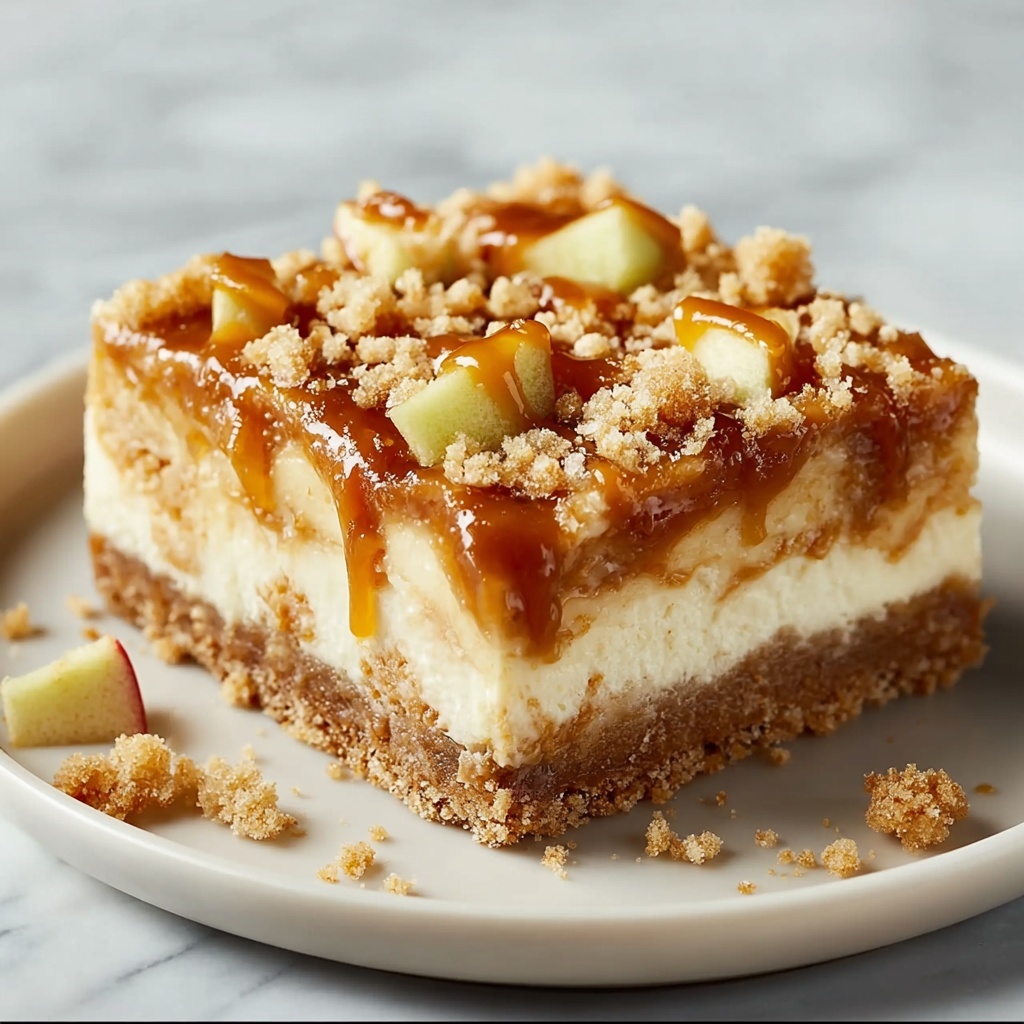 Salted Caramel Apple Cheesecake Bars Recipe - Recipe Image