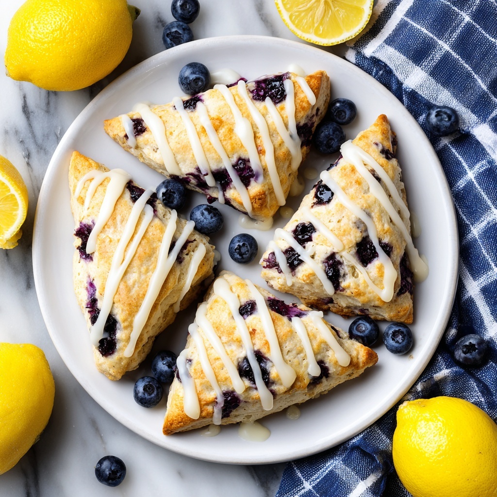Blueberry Scones with Lemon Glaze Recipe - Recipe Image