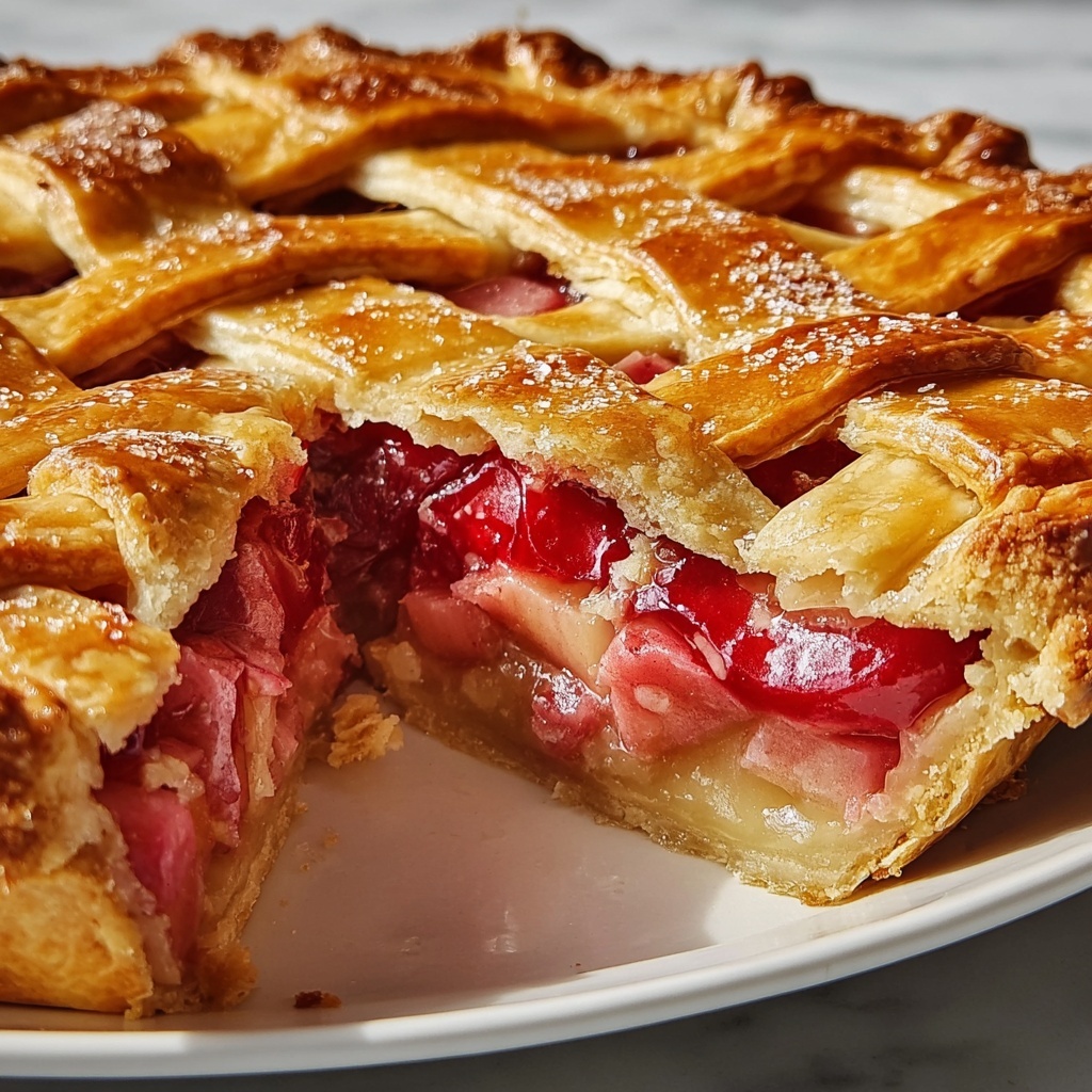 Cherry Rhubarb Pie Recipe - Recipe Image