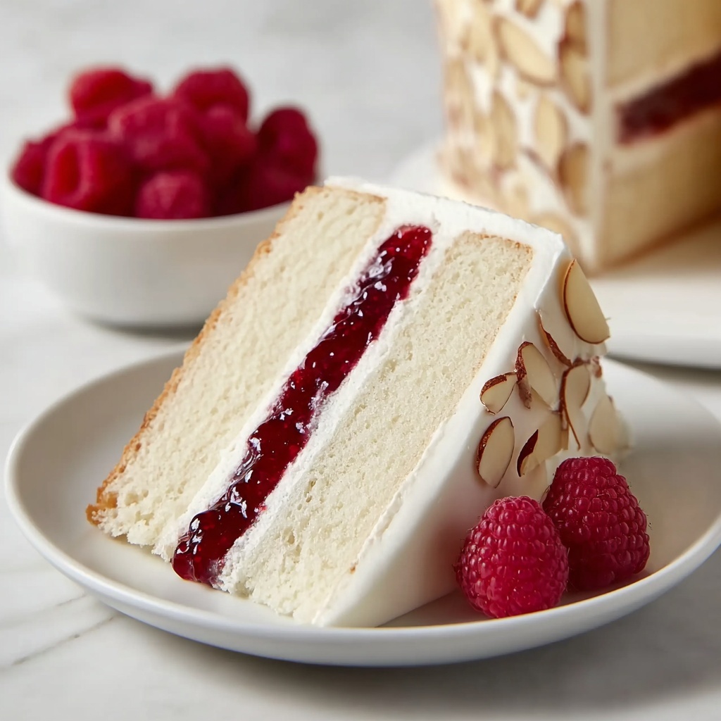 Raspberry Almond Cake with Buttercream Recipe - Recipe Image