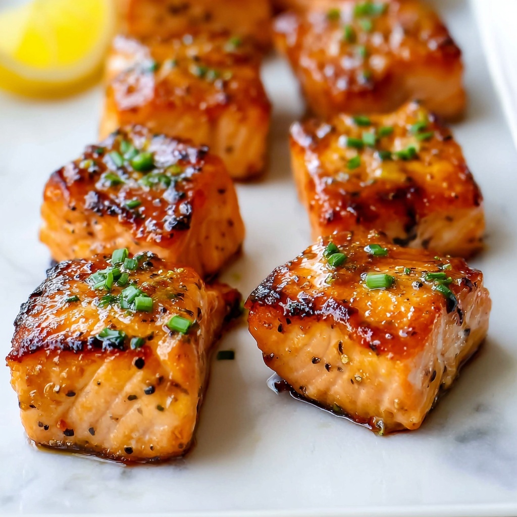 Lemon Garlic Air Fryer Salmon Bites Recipe - Recipe Image