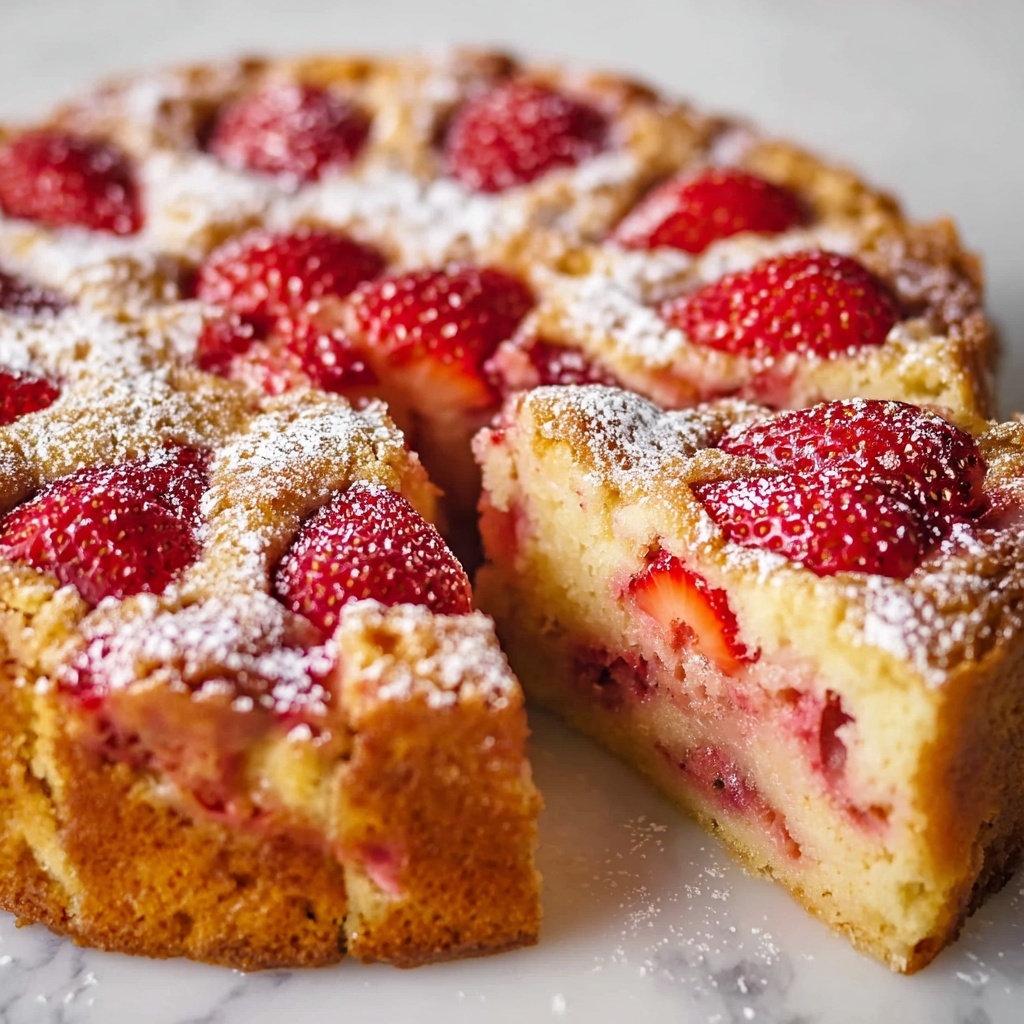 Strawberry Rhubarb Cake Recipe - Recipe Image