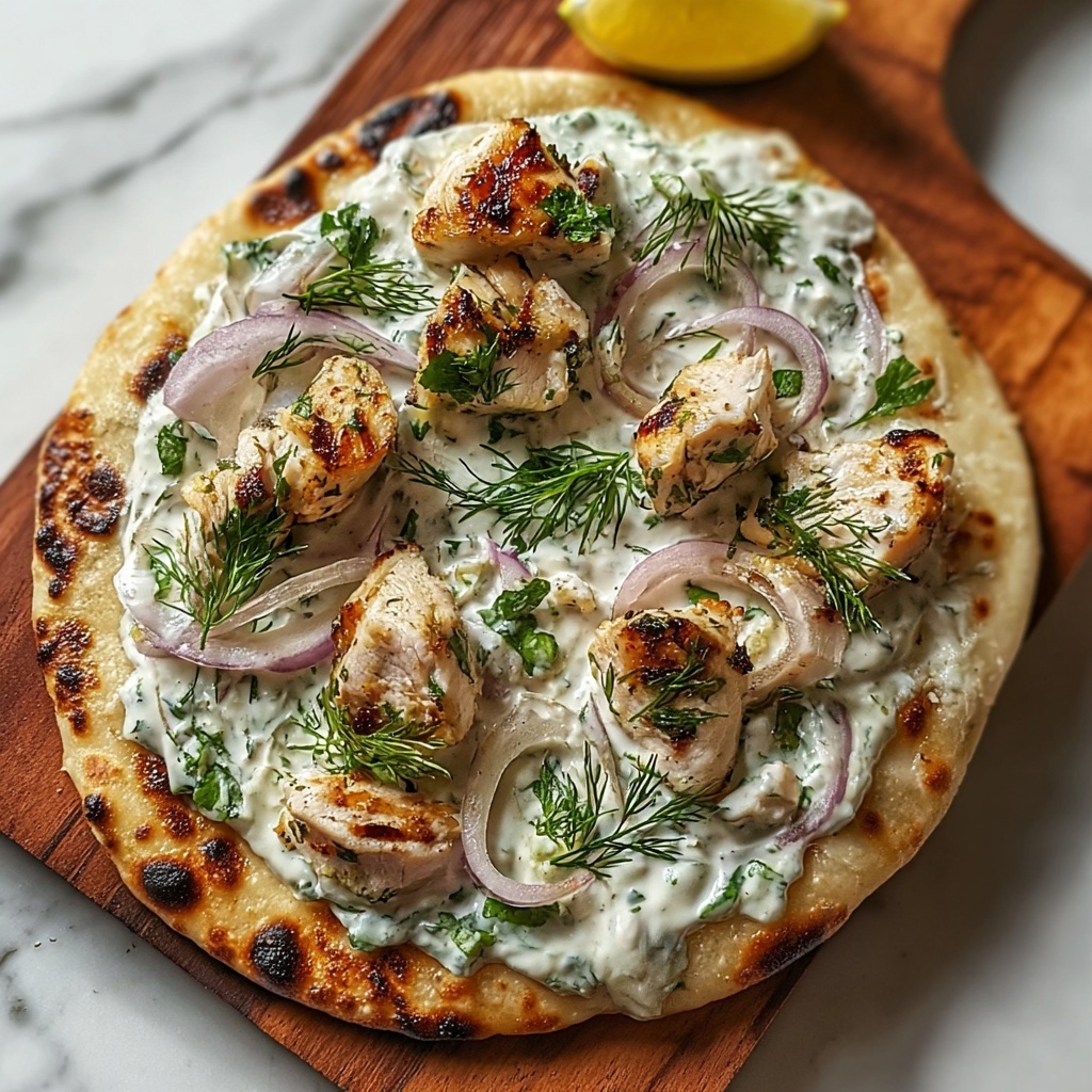 Tzatziki Chicken Naan Pizza Recipe - Recipe Image