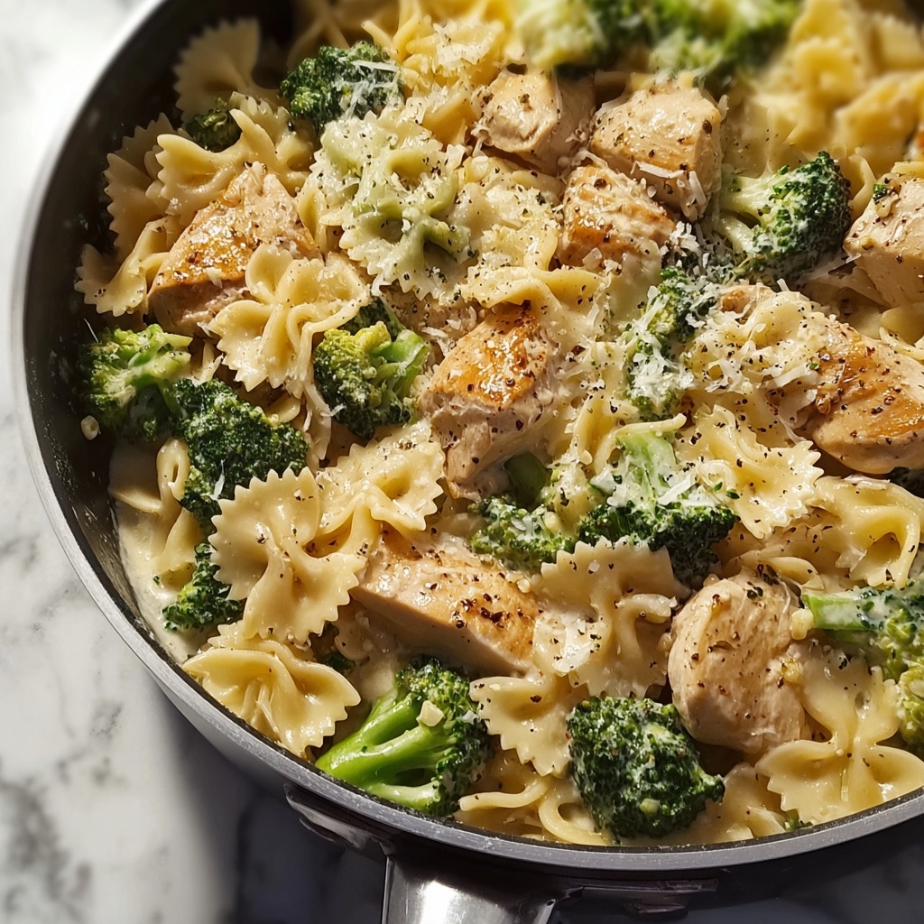Cheesy Garlic Chicken and Broccoli Pasta Recipe - Recipe Image