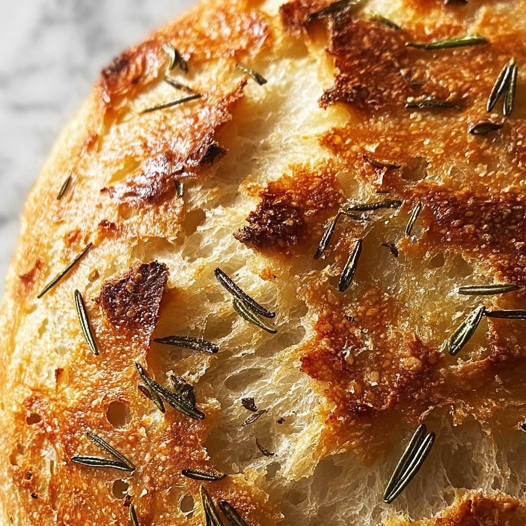 Rosemary & Roasted Garlic Artisan Bread Recipe - Recipe Image