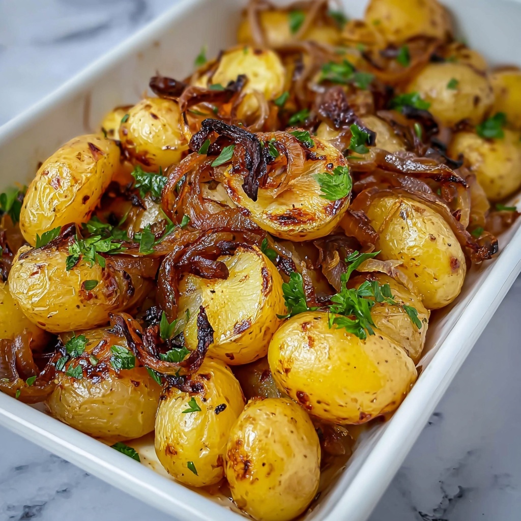 Oven Roasted Yukon Gold Potatoes with Onions Recipe - Recipe Image