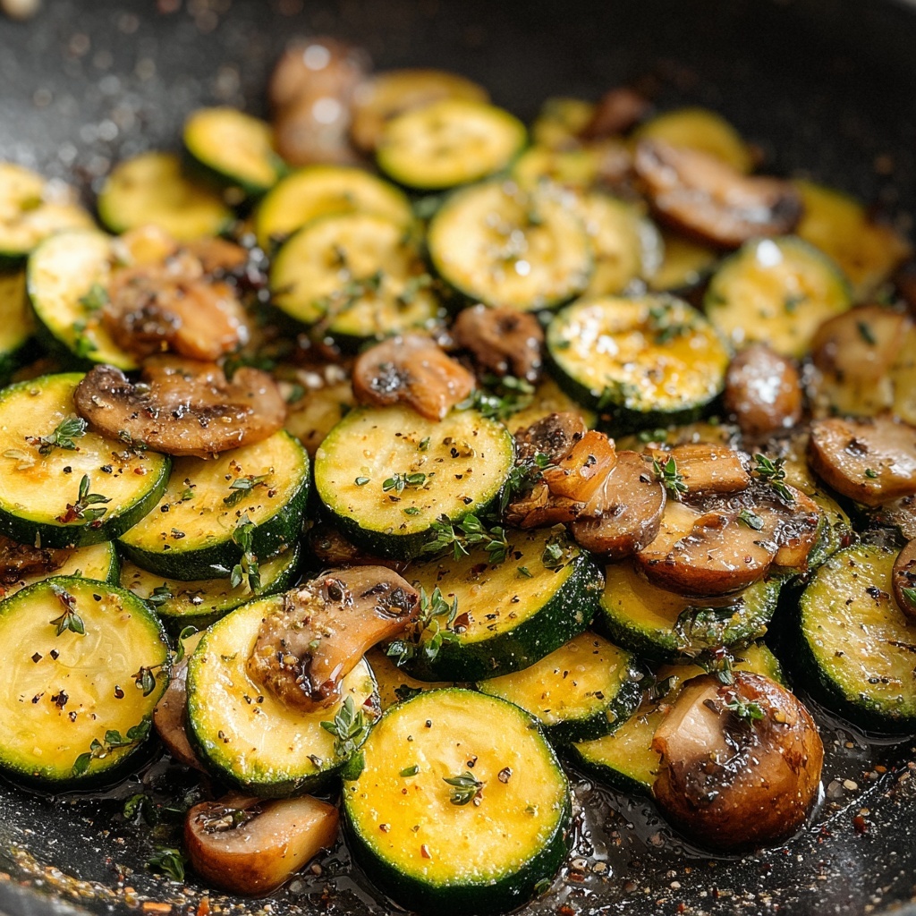 Skillet Zucchini and Mushrooms Recipe - Recipe Image