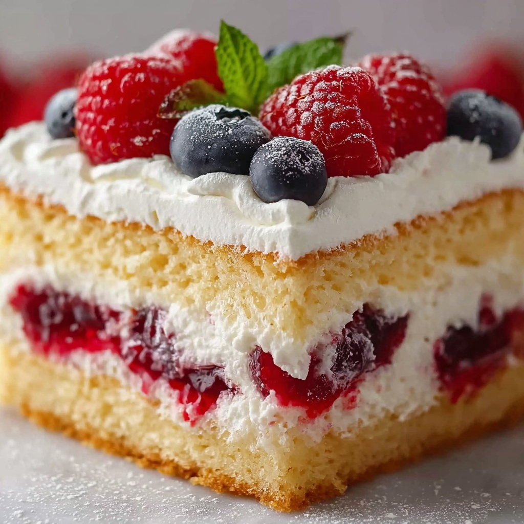 No-Bake Victoria Sponge Mousse Slice Recipe - Recipe Image