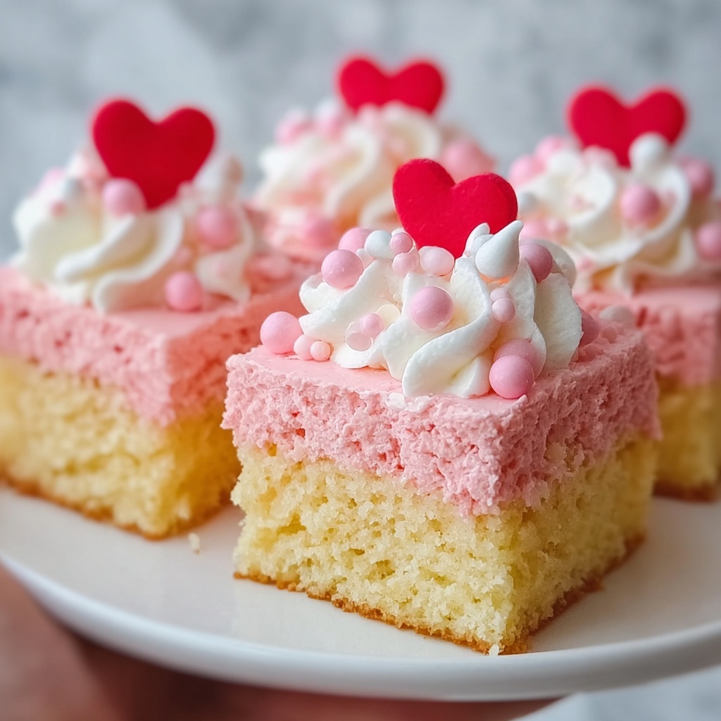 Pink Vanilla Cake Squares Recipe - Recipe Image
