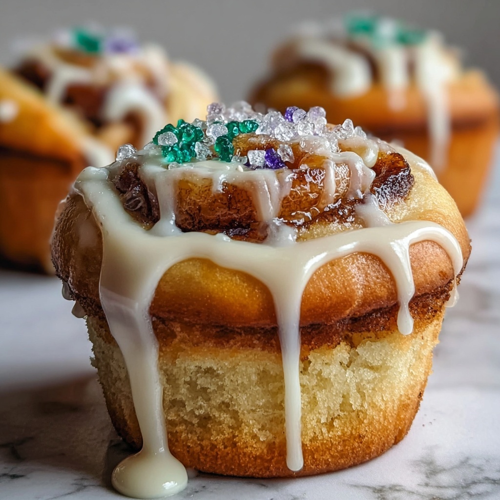 Mini King Cake Cupcakes Recipe - Recipe Image