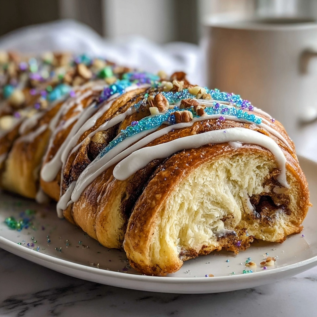 King Cake Lemon Cream Cheese Bread Recipe - Recipe Image