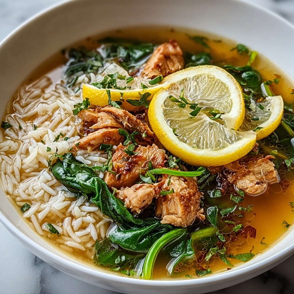 Lemon Chicken Orzo Soup with Spinach Recipe - Recipe Image