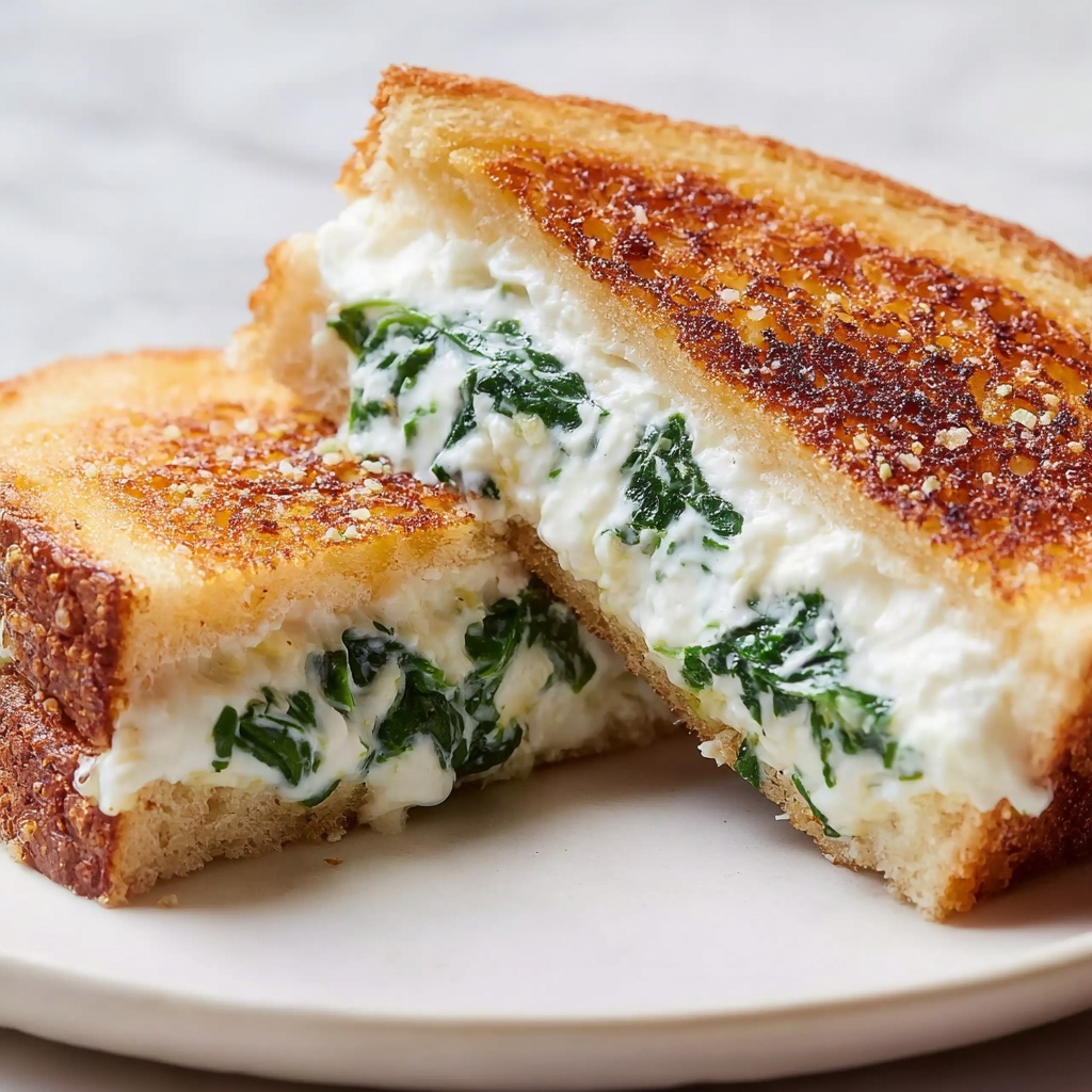 Artichoke Spinach Grilled Cheese Sandwich Recipe - Recipe Image