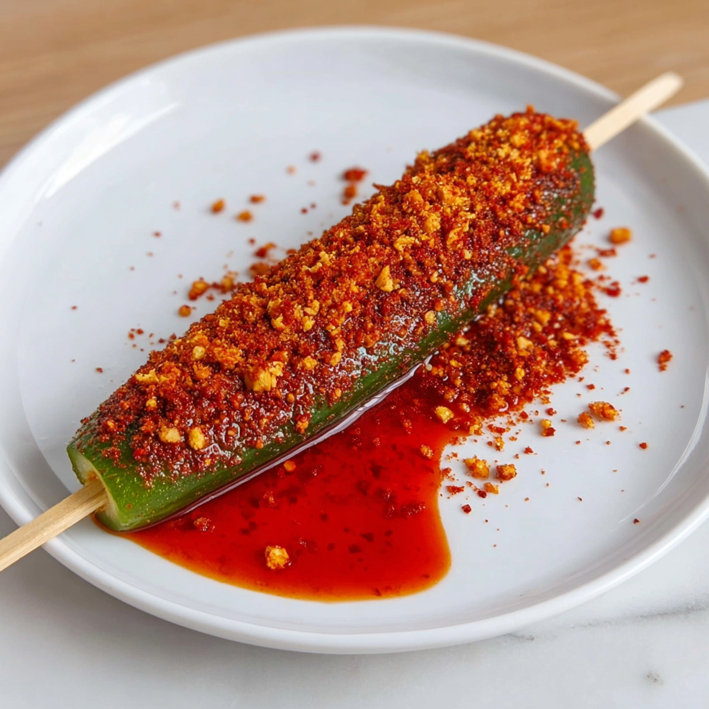 Chamoy Tajín Pickle Sticks Recipe - Recipe Image