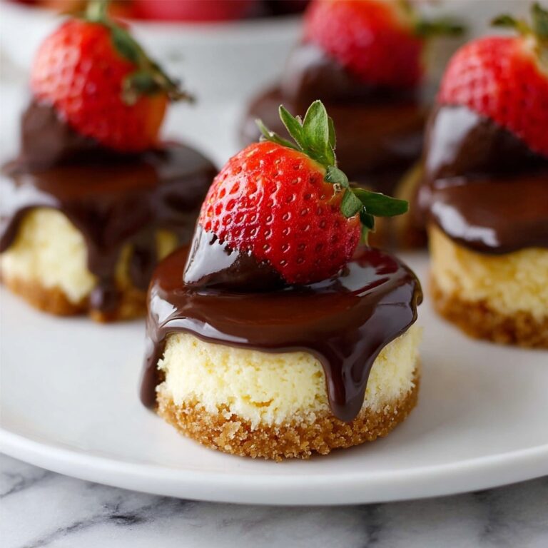 Chocolate-Dipped Strawberry Mini Cheesecakes Recipe
